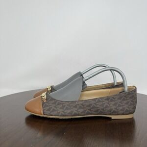 Michael‎ Kors MK Shoes Women's 6M Brown Ballet Flats Ballerina Slip On Logo